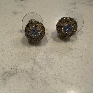 Betsey Johnson Gold and Silver Crystal Earrings